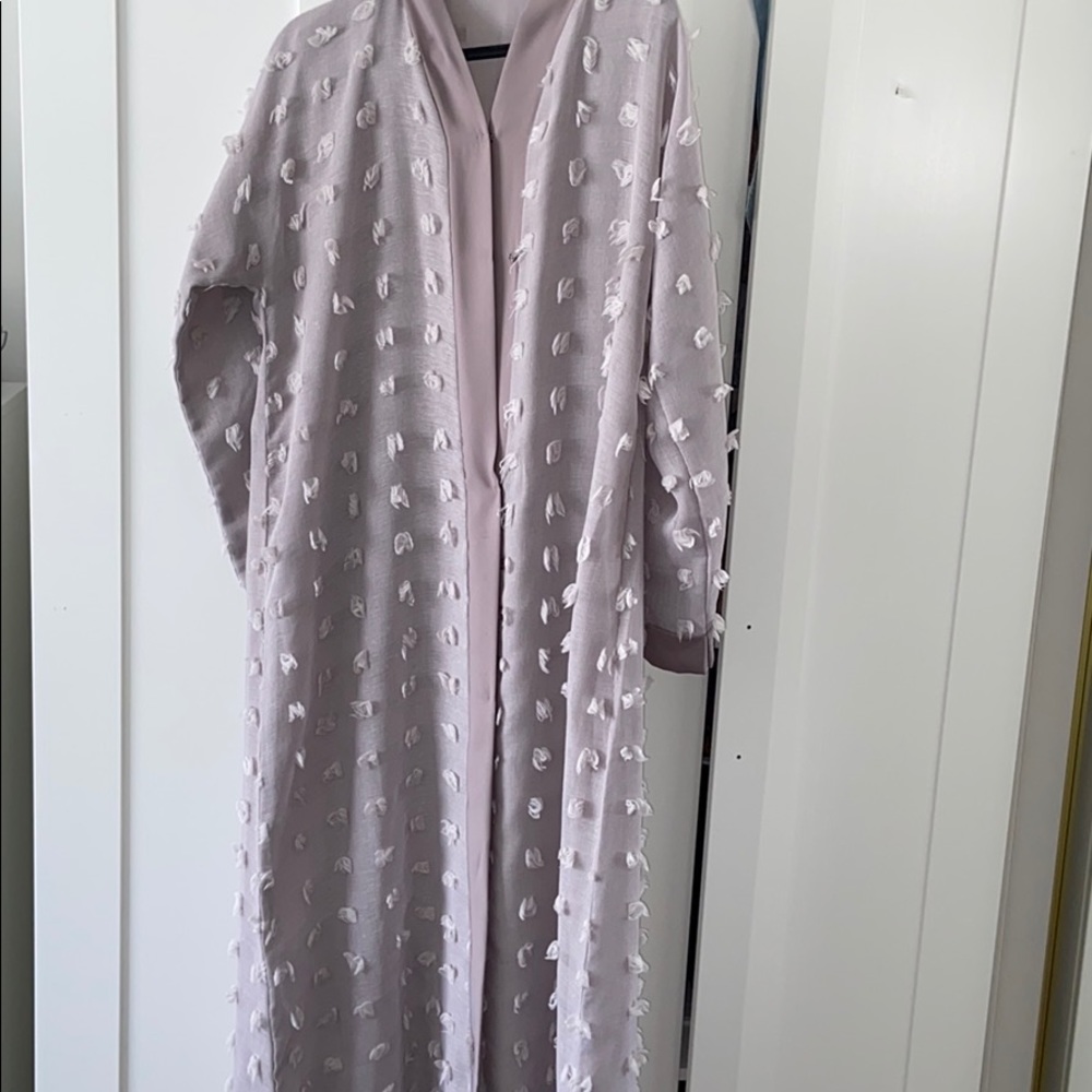 GRAY OPEN ABAYA JILBAB COVER UP DUBAI